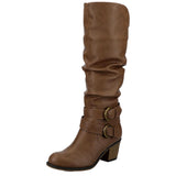 Journee Collection Late Wide Calf Boots Taupe  WC-LATE-TAUPE Women's