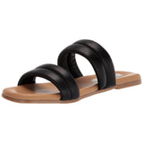 Steve Madden Wizen Sandal Black Leather  WIZE01S1-001 Women's